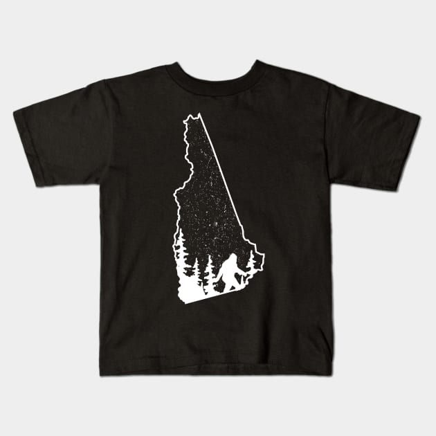 New Hampshire Bigfoot Gift Kids T-Shirt by Tesszero